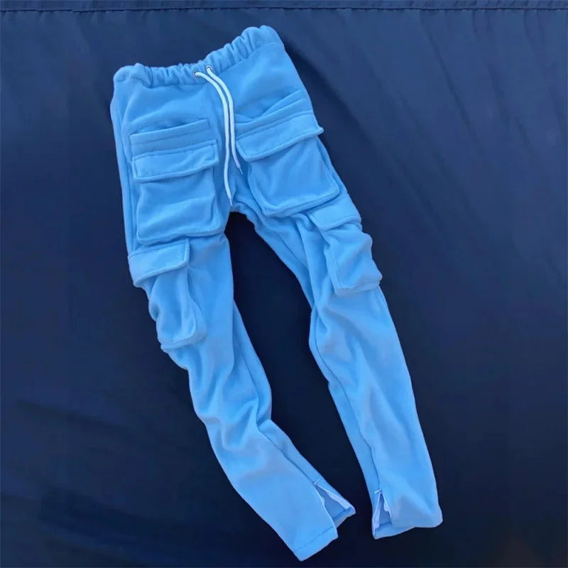 Nylon Cotton Cargo Sweatpants
