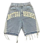 Baggy Embroidered Denim Shorts