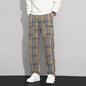 Plaid Harem Cargo Trousers