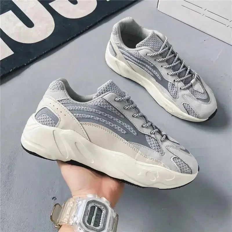 Men's Running Shoes Breathable Mesh Casual Dad Sneakers Polyester Color Block Unisex Slip-On Sports Sneakers Winter Wear - Chicchar Fashion