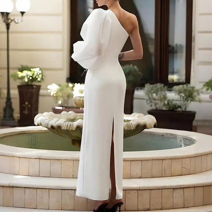 Polyester Slanted Wrap Dress