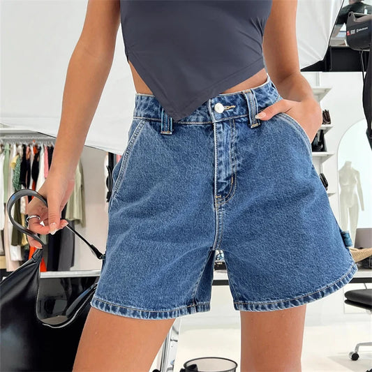 Women's High-Waist Denim Carpenter