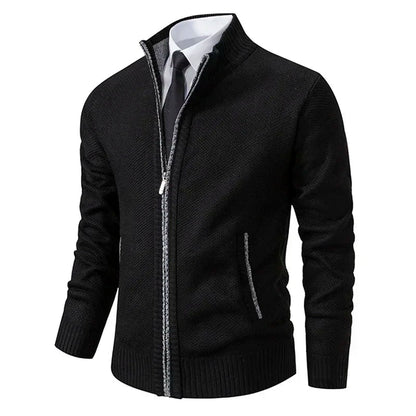 Stand Collar Fleece Cardigan Chicchar Fashion