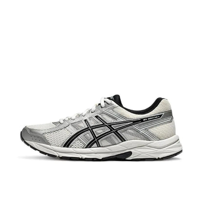 ASICS Versatile Comfortable Shock-absorbing Breathable Low Cut Casual City Commuting Running Shoes for Men White Silver - Chicchar Fashion