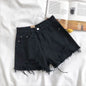 High Waist Cotton Denim Shorts