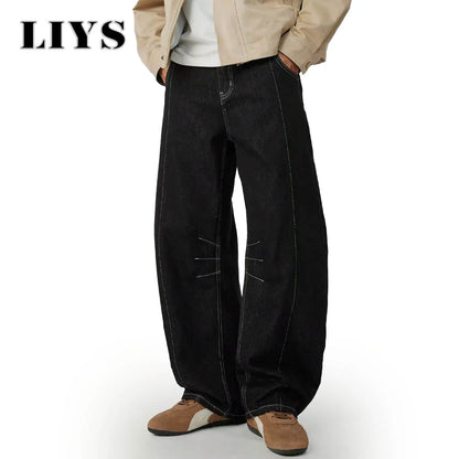 Baggy Wide-Leg Black Denim