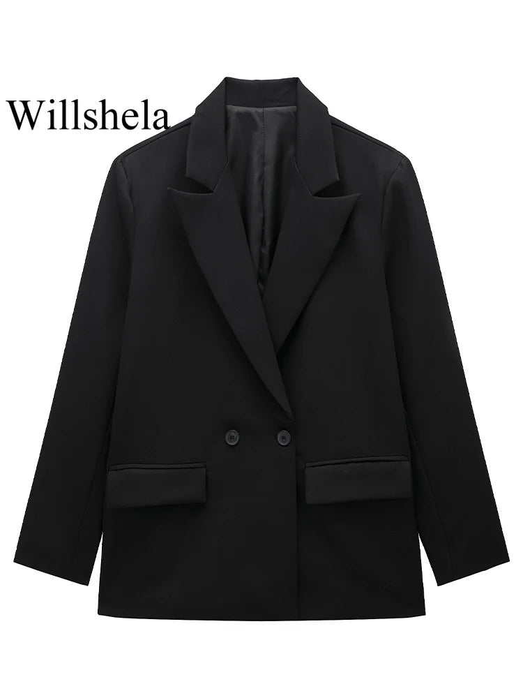 Women Double Breasted Blazer