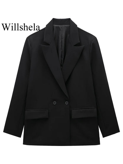 Women Double Breasted Blazer