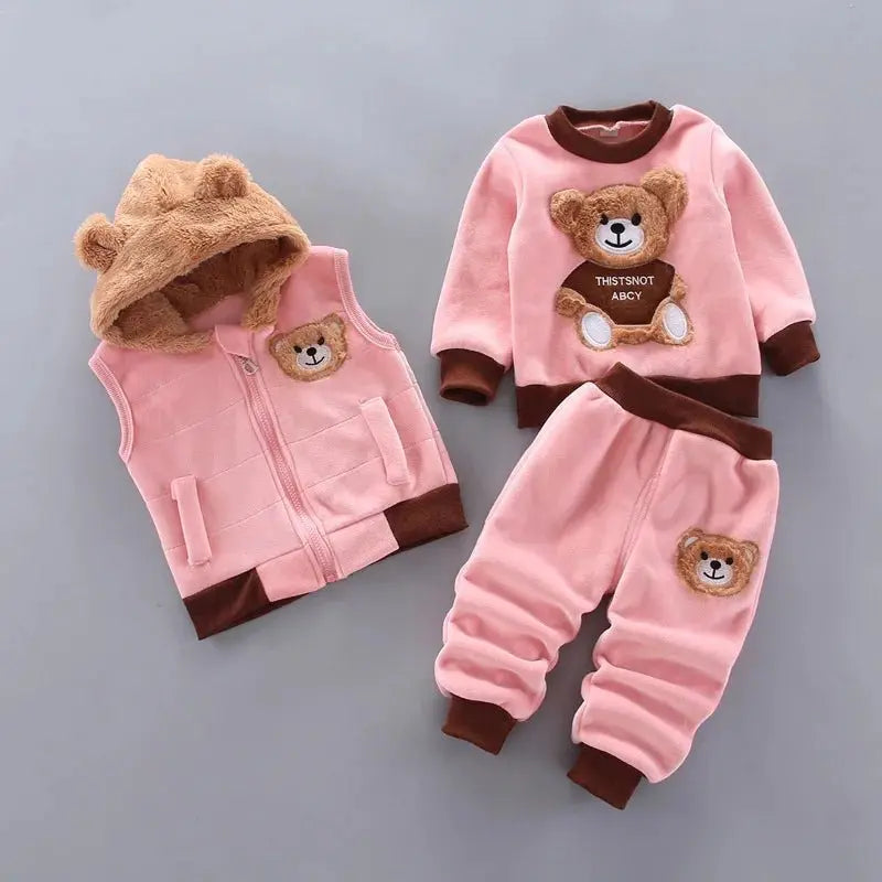 Cozy Bear Fleece Outfit Set - Chicchar Fashion