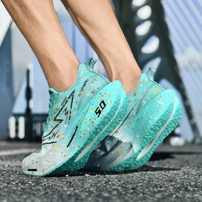 New glow-in-the-dark running shoes with carbon fiber plate, high-resilience sport shoes for men and women, lightweight cushioned - Chicchar Fashion