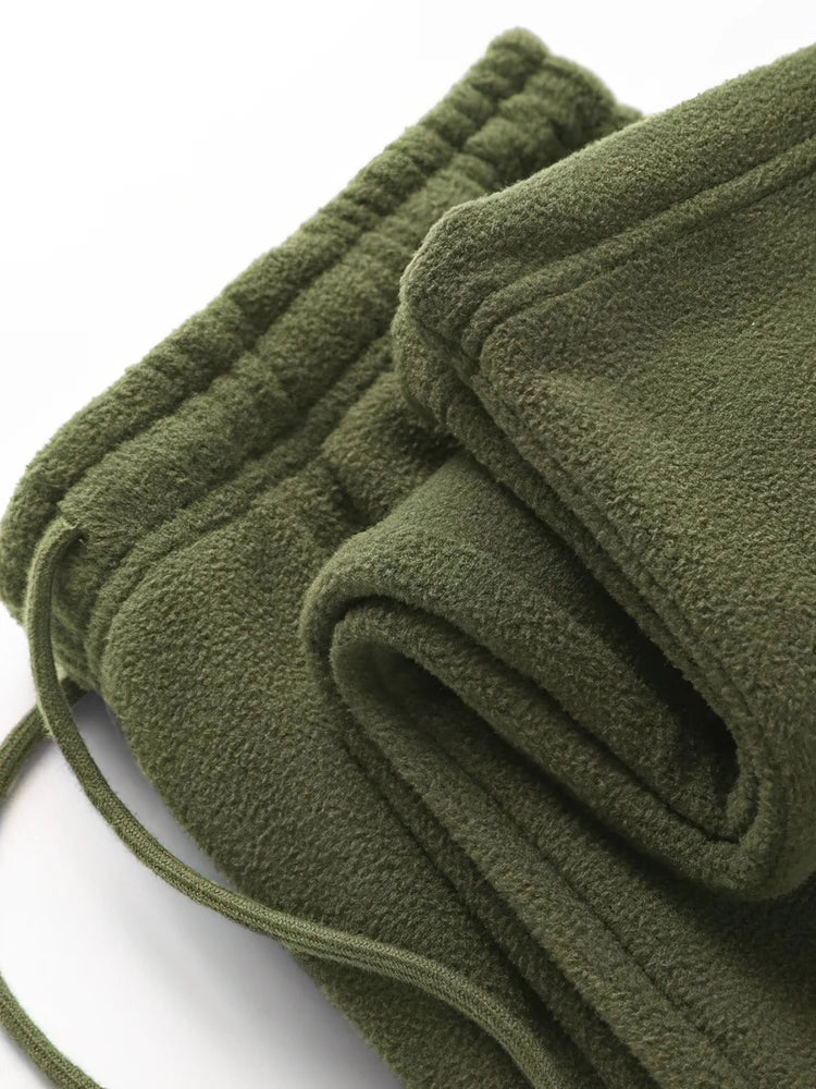 Fleece Wide Leg Baggy Joggers