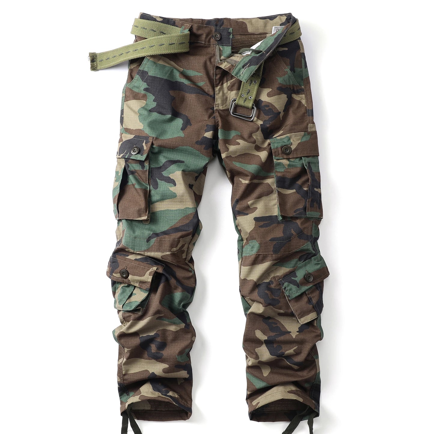 Camo Cargo Straight Leg Pants