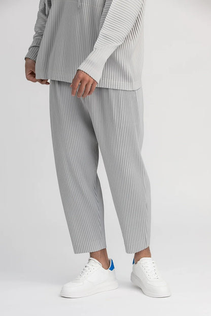Miyake Pleated Cropped Pants
