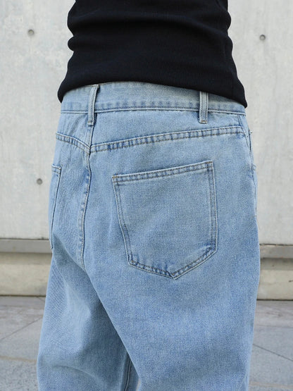 Men Loose Denim Wide Leg Jeans