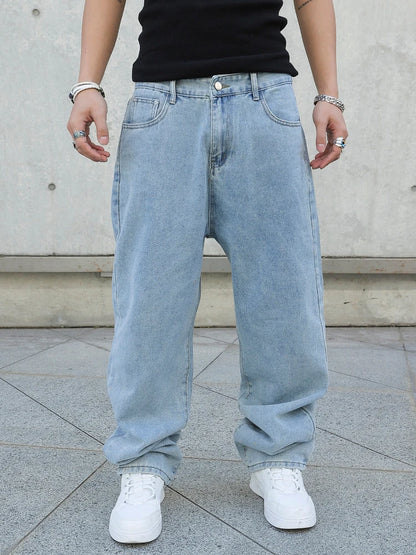 Men Loose Denim Wide Leg Jeans