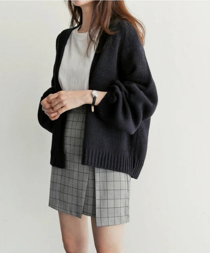 Polyester Knit Long Cardigan Chicchar Fashion