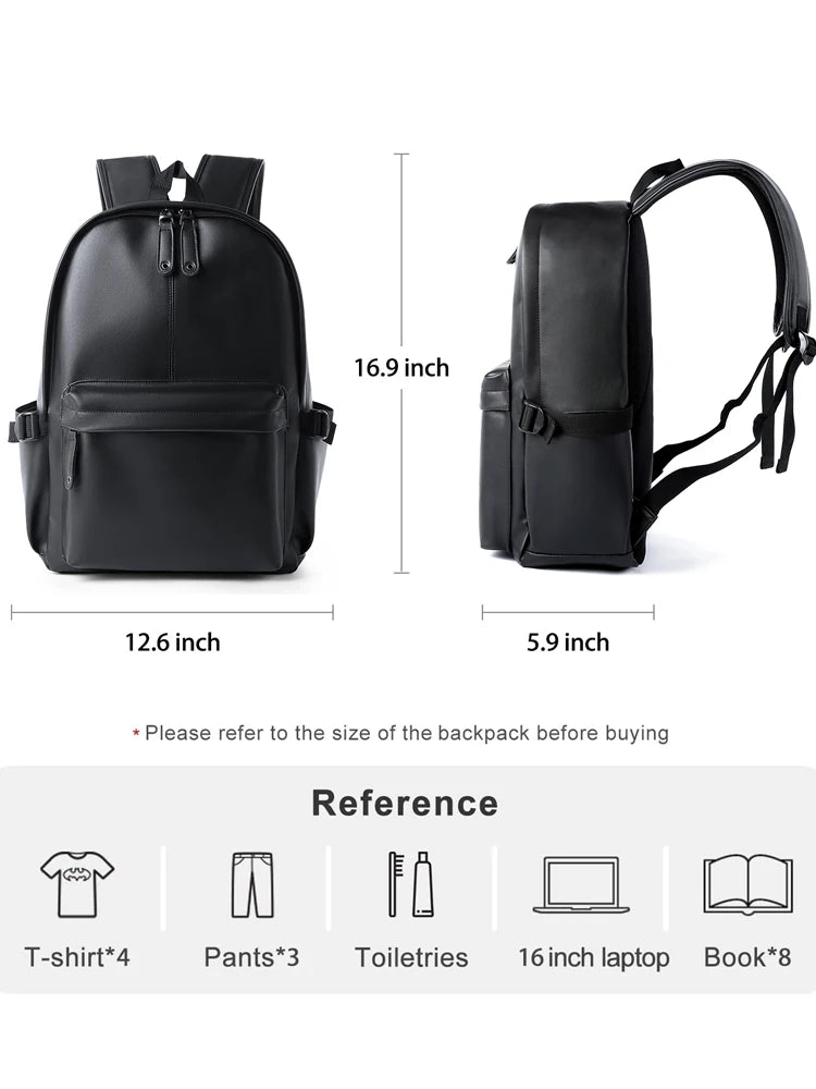 Men Leather Laptop Backpack Large Antitheft Travel Backpack High Quality Fashion Knapsack Bags for Male - Chicchar Fashion
