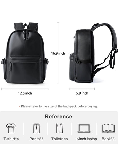 Men Leather Laptop Backpack Large Antitheft Travel Backpack High Quality Fashion Knapsack Bags for Male - Chicchar Fashion