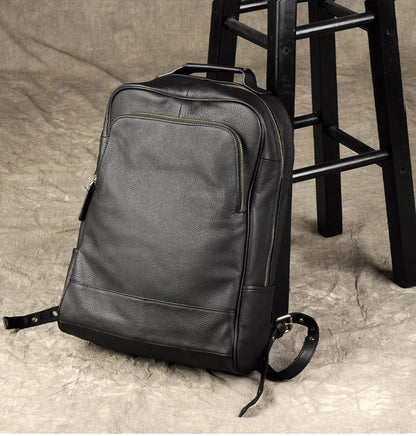 EliteCraft Genuine Leather Men's School Backpack