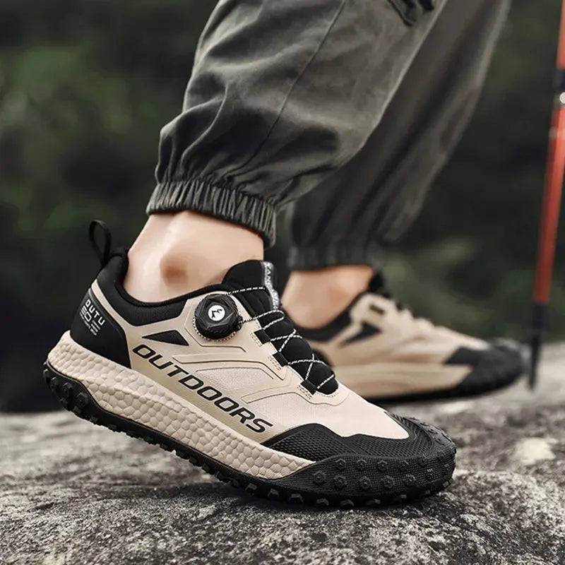 CHRLCK Rotary Buttons Men Casual Shoes Outdoor Sports Climbing Shoes Trekking Sneakers Ankle Boots Men Waterproof Hiking shoes - Chicchar Fashion