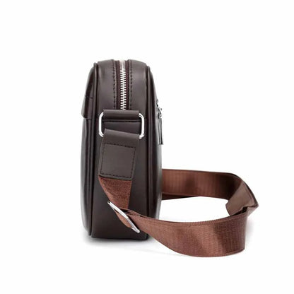 Cowhide genuine leather solid color square men's shoulder bag crossbody bag designer luxury bag messenger bag - Chicchar Fashion