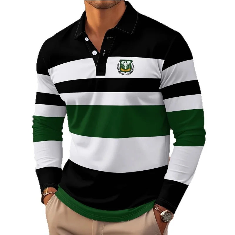 Polyester Stripe Polo Shirt