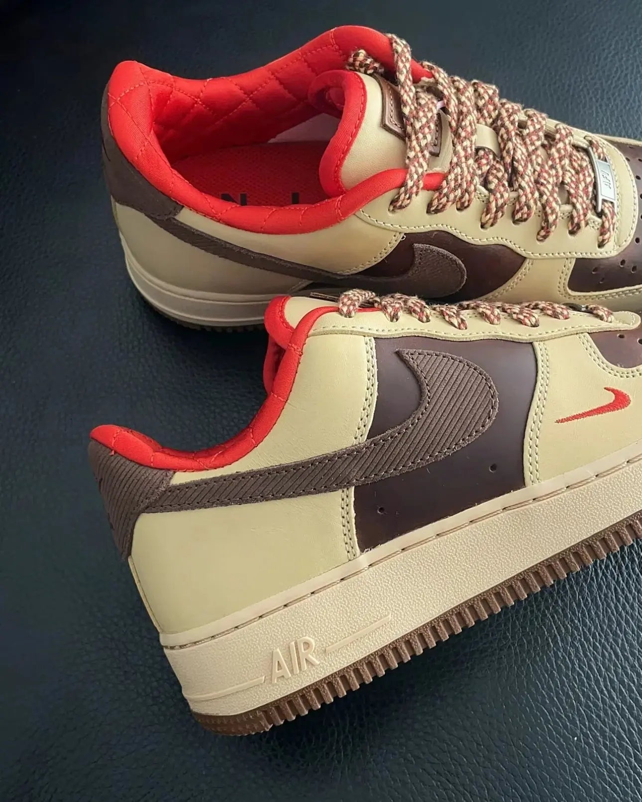 Nike Air Force 1 Lightweight  Comfortable  Versatile  Durable Low Top Board Shoes for Men Brown - Chicchar Fashion