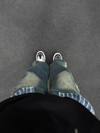 Star Patchwork Baggy Denim