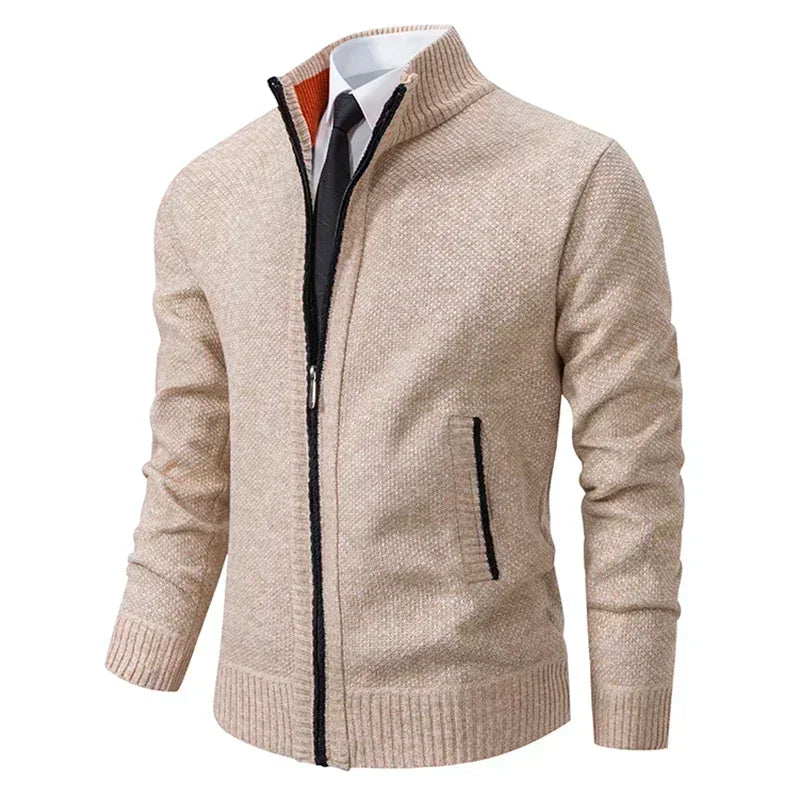 Stand Collar Fleece Cardigan Chicchar Fashion