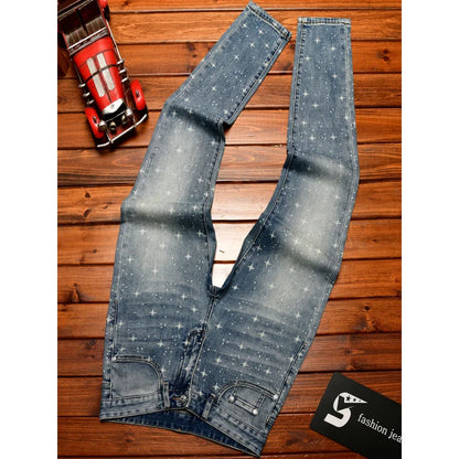 Flash Print Ankle Stretch Jeans