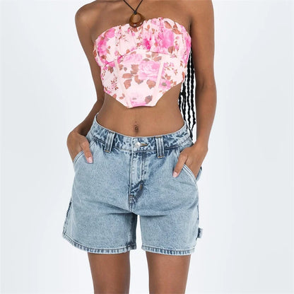 Women's High-Waist Denim Carpenter