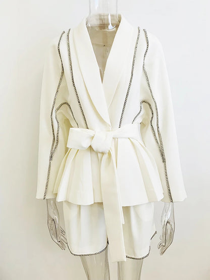 Rhinestone Batwing Blazer Set