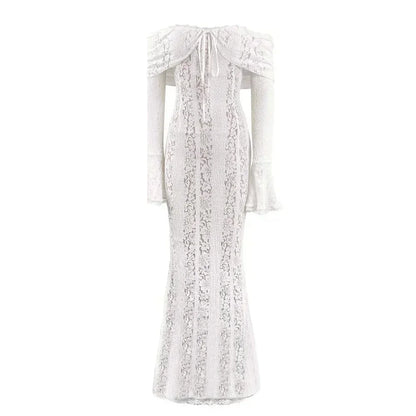 Suninheart Lace Luxe: Off-Shoulder Autumn Dress 2025