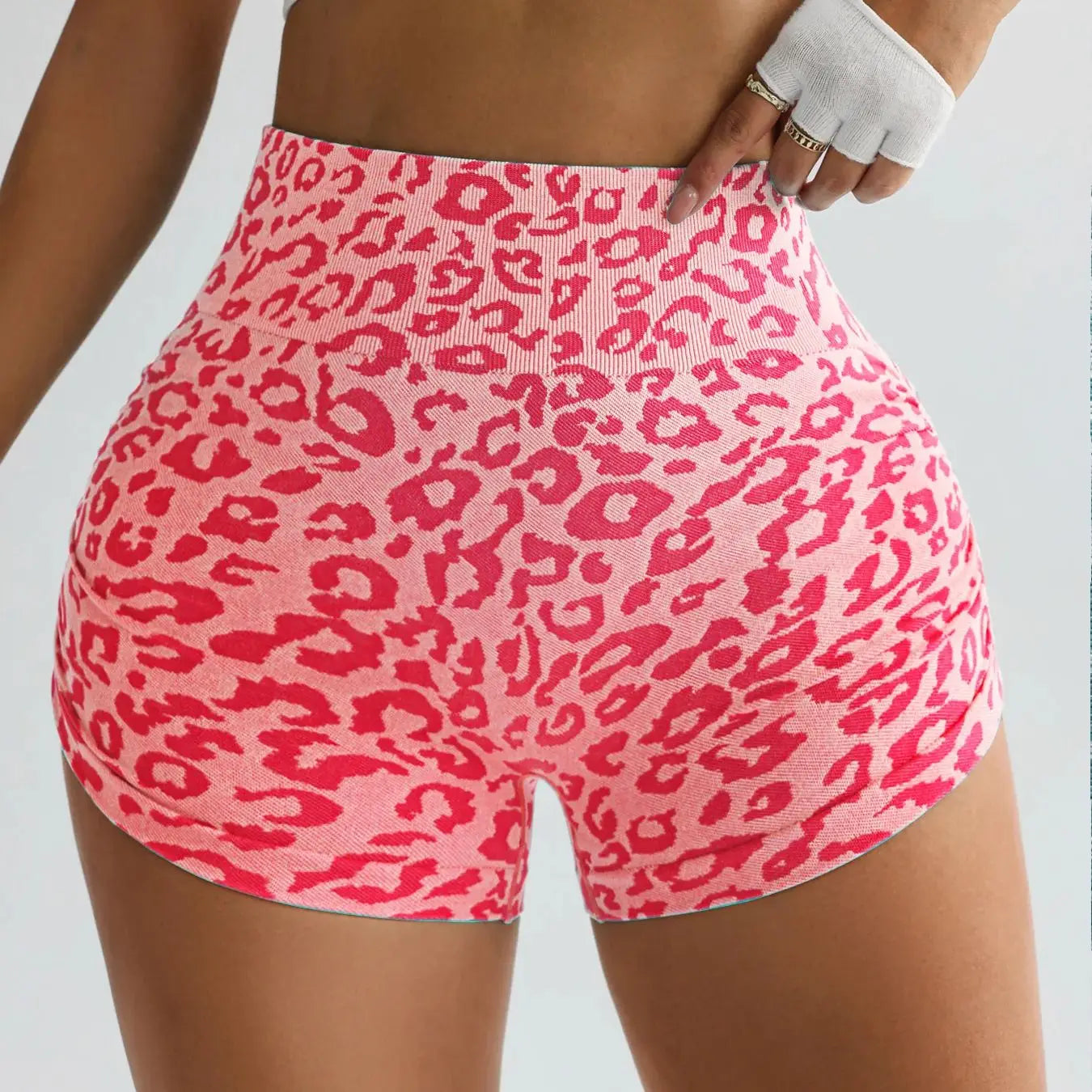 High Waist Leopard Yoga Shorts