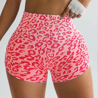 High Waist Leopard Yoga Shorts