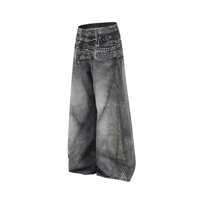 Y2K Vibe: Vintage Wide-Leg Denim for Women