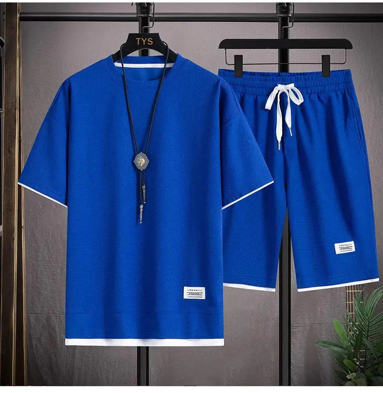 Men's Waffle Polyester Set Chicchar Fashion