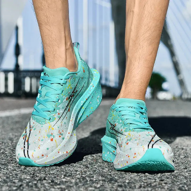 New glow-in-the-dark running shoes with carbon fiber plate, high-resilience sport shoes for men and women, lightweight cushioned - Chicchar Fashion