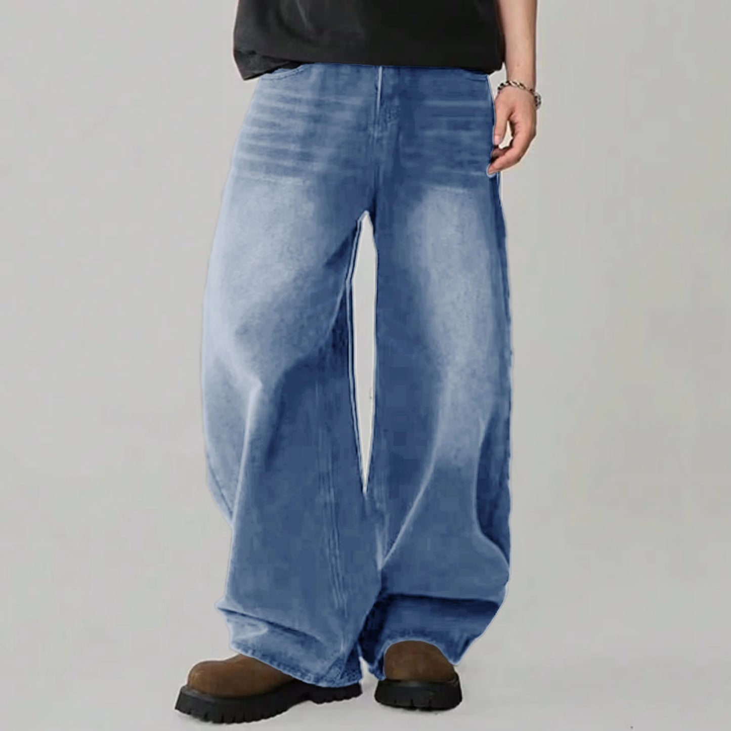 Men's Cotton Wide Leg Jeans