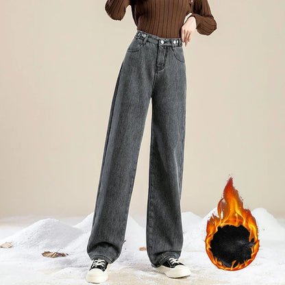 Fleece Lined High Waist Jeans