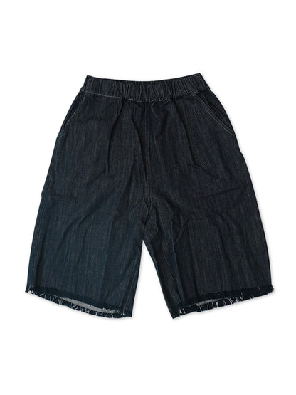 Loose Denim Knee-Length Shorts
