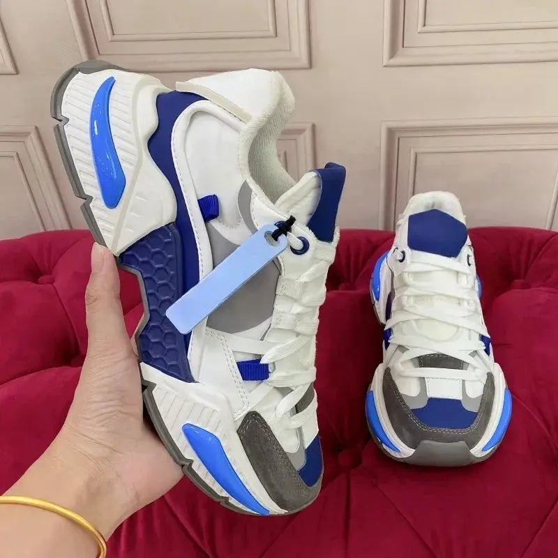 Fashion Sneakers Men Women Neutral Comfort Breathable Round Toe Flats Patchwork Thick Sole Outdoor Sports Casual Walking Shoes - Chicchar Fashion