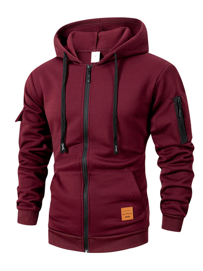 Slim Polyester Zip Hoodie
