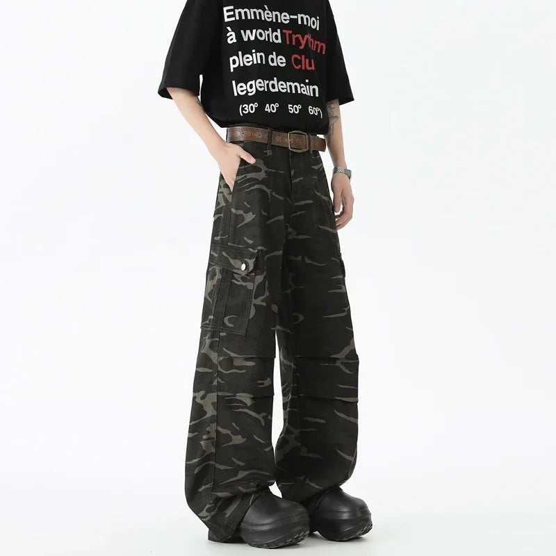 Cotton Cargo Camouflage Jeans