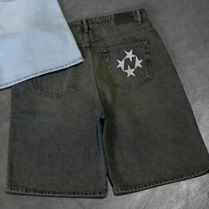 Retro Washed Denim Shorts