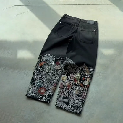 Y2K Embroidered Denim Jeans