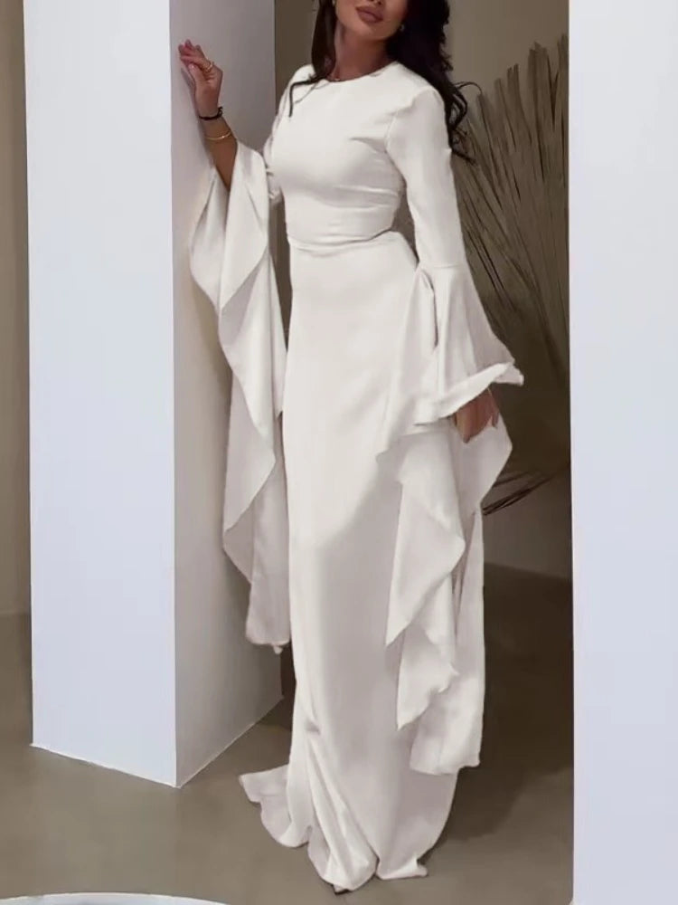 O-Neck Chiffon A-Line Dress