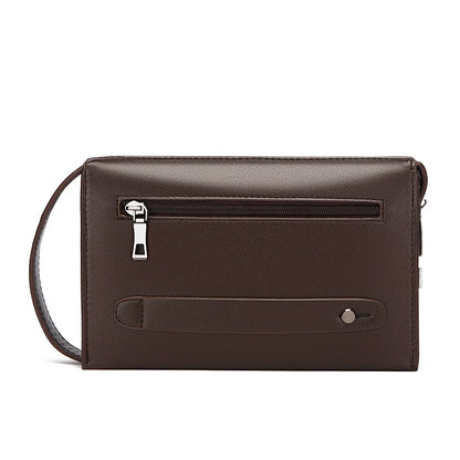 High quality solid color leather password lock design men's business handbags wallet card bag Designer luxury bag clutches - Chicchar Fashion