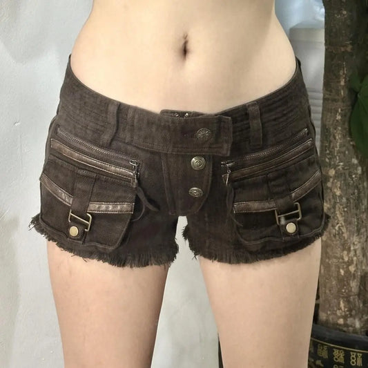 Multi-Pocket Denim Hot Shorts