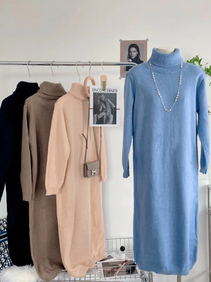 Wool Acrylic Turtleneck Dress
